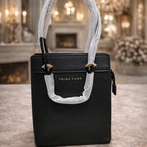 New Trina Turk Elegant Black Shoulder Bag
